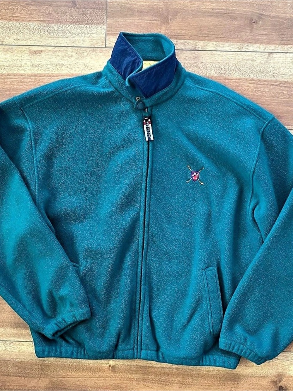 1990s Bugle Boy Fleece Full-Zip Jacket in Green